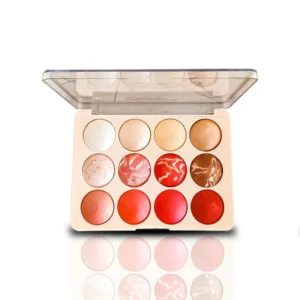 Glamorous Face 12 Color Highlighter & Blush On Palette - 2 Groups