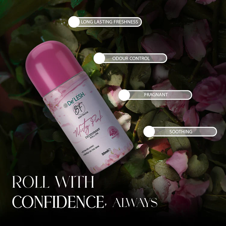 Delesh Body Factor Roll On Misty Pink - 50ml - Image 2