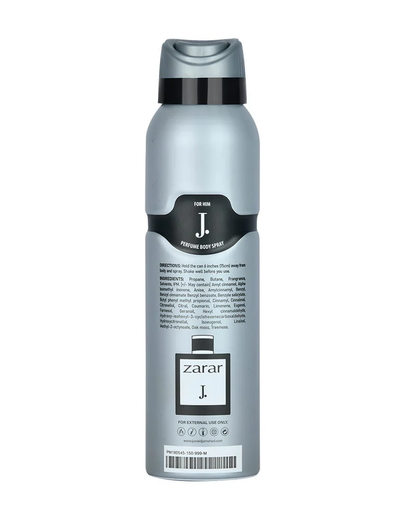 J. Zarar Pour Homme Perfume Body Spray 150ml - Image 2